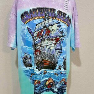 NWT Grateful Dead Liquid Blue Ship of Fools Tie-Dye Shirt XXL